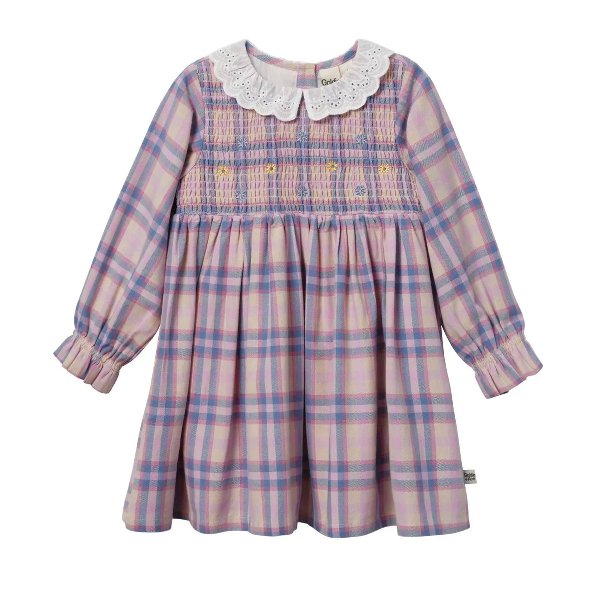 Goldie + Ace - Ruched Check Dress | Pink