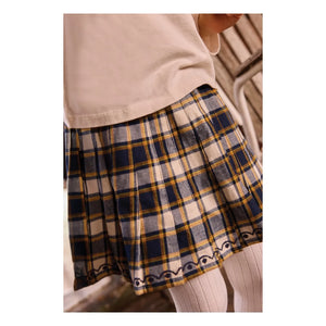 Bonton - Mali Checked Skirt | White