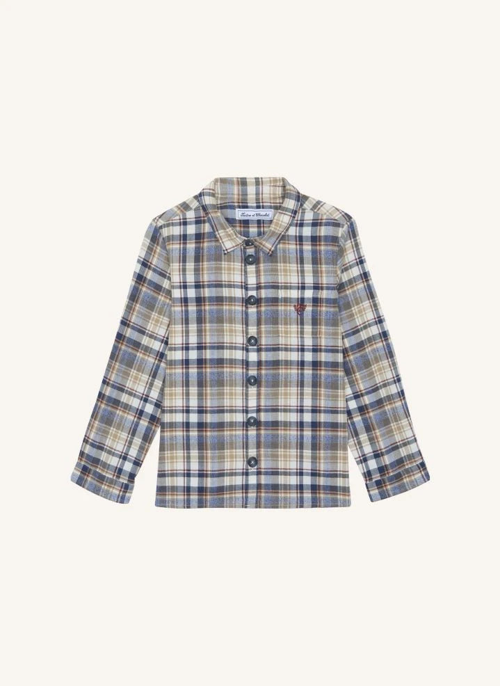 Tartine et Chocolat - TC Checked Pocket Shirt | Burgundy