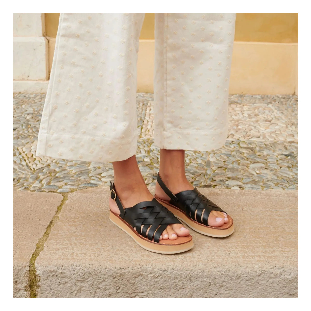 Mapache - Leather Sandals | Black