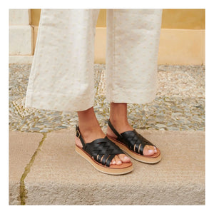 Mapache - Leather Sandals | Black