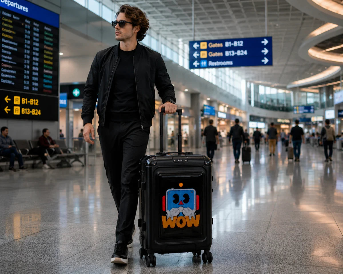 iPixi - Titan Large LED Screen Smart Special Edition Black Suitcase