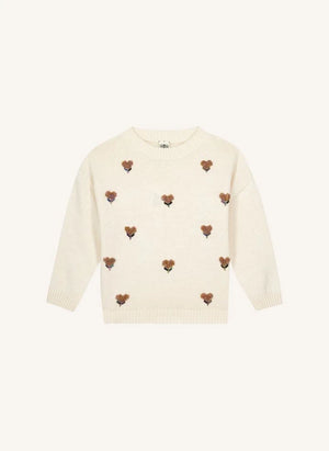 Bonton - Love-Filled Hearts Sweater | Ecru