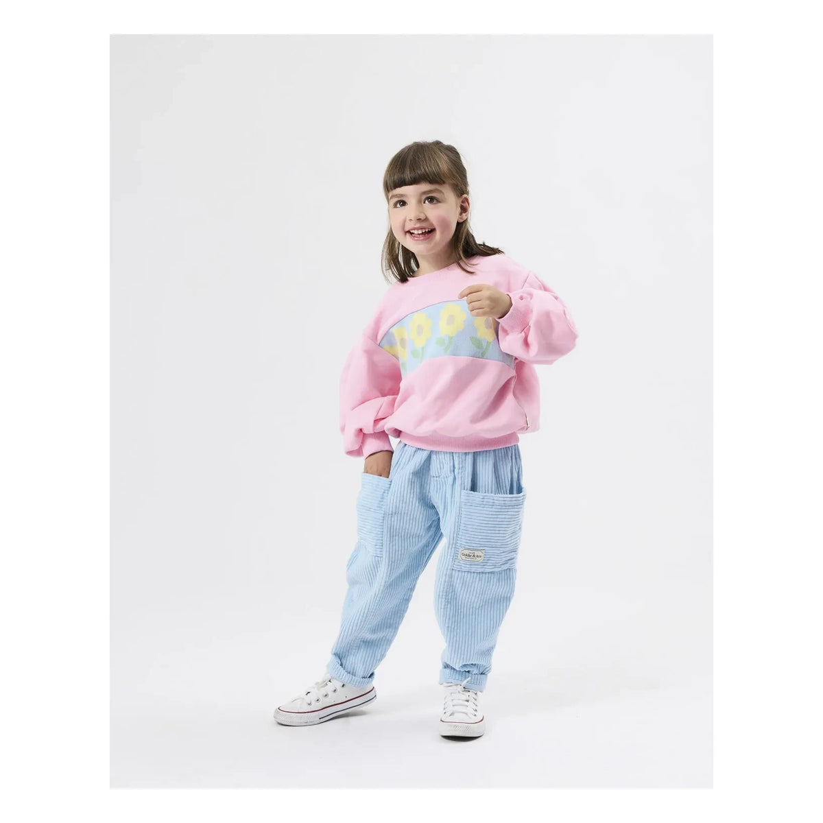 Goldie + Ace - Velvet Pants - Smallable Exclusive Product | Light Blue