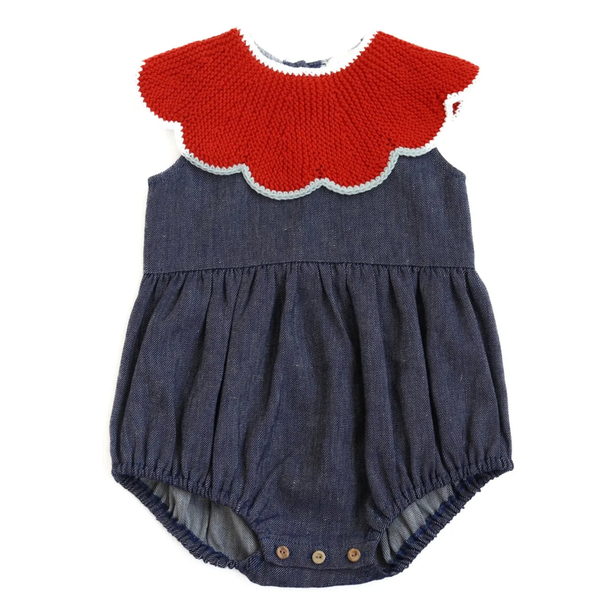 Kalinka - Cordelia Linen Romper | Denim Blue