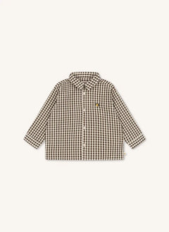 Konges Sløjd - Kim Checked Seersucker Shirt, Organic Cotton | Brown