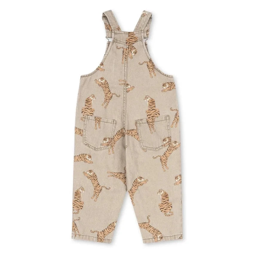 Konges Sløjd - Magot Tigers Organic Cotton Denim Jumpsuit | Beige