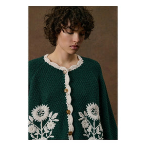 Louise Misha - Khaliou Wool Cape | Forest Green