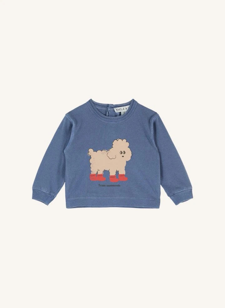 Emile et Ida - Team Moumoute Organic Cotton T-Shirt | Blue