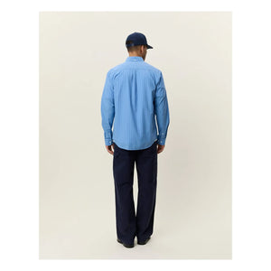 Les Deux - Striped Poplin Shirt | Light Blue