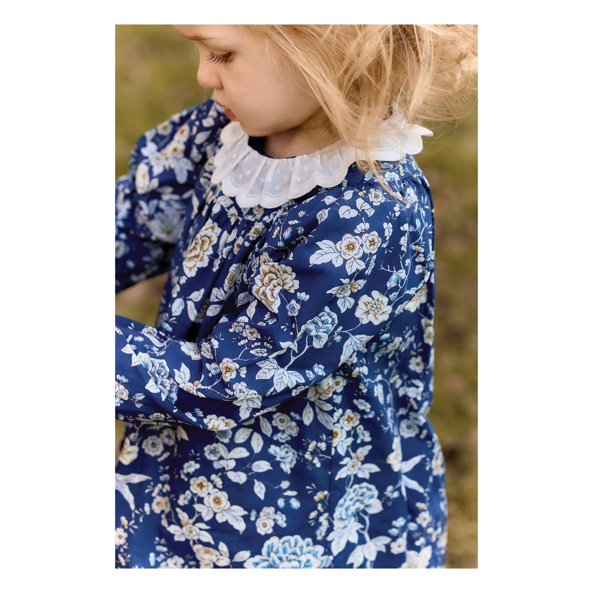 Tartine et Chocolat - Floral Wavy Collar Dress | Navy