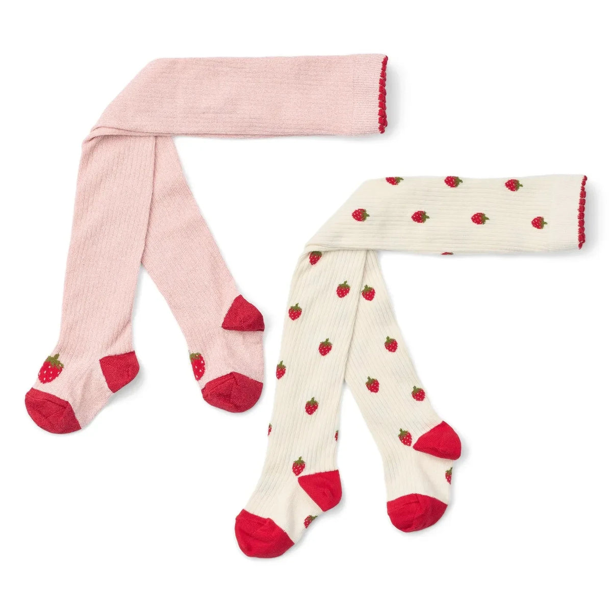 Flöss - 2 Pairs Vera Strawberry Tights Set | Pink