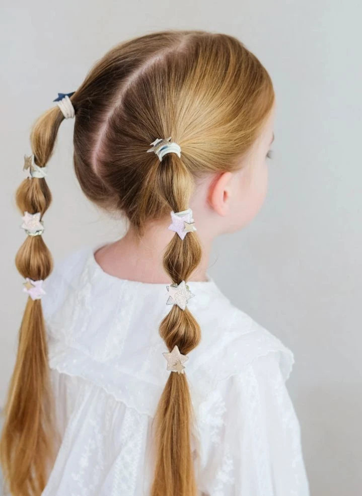 Mimi & Lula - 8-piece Shiny Glitter Hair Tie Set | Pink