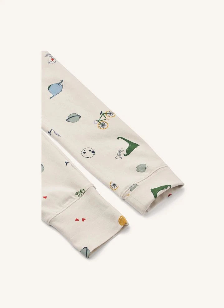 Liewood - Wilhelm Organic Cotton Animal Pattern Pajamas | Sand