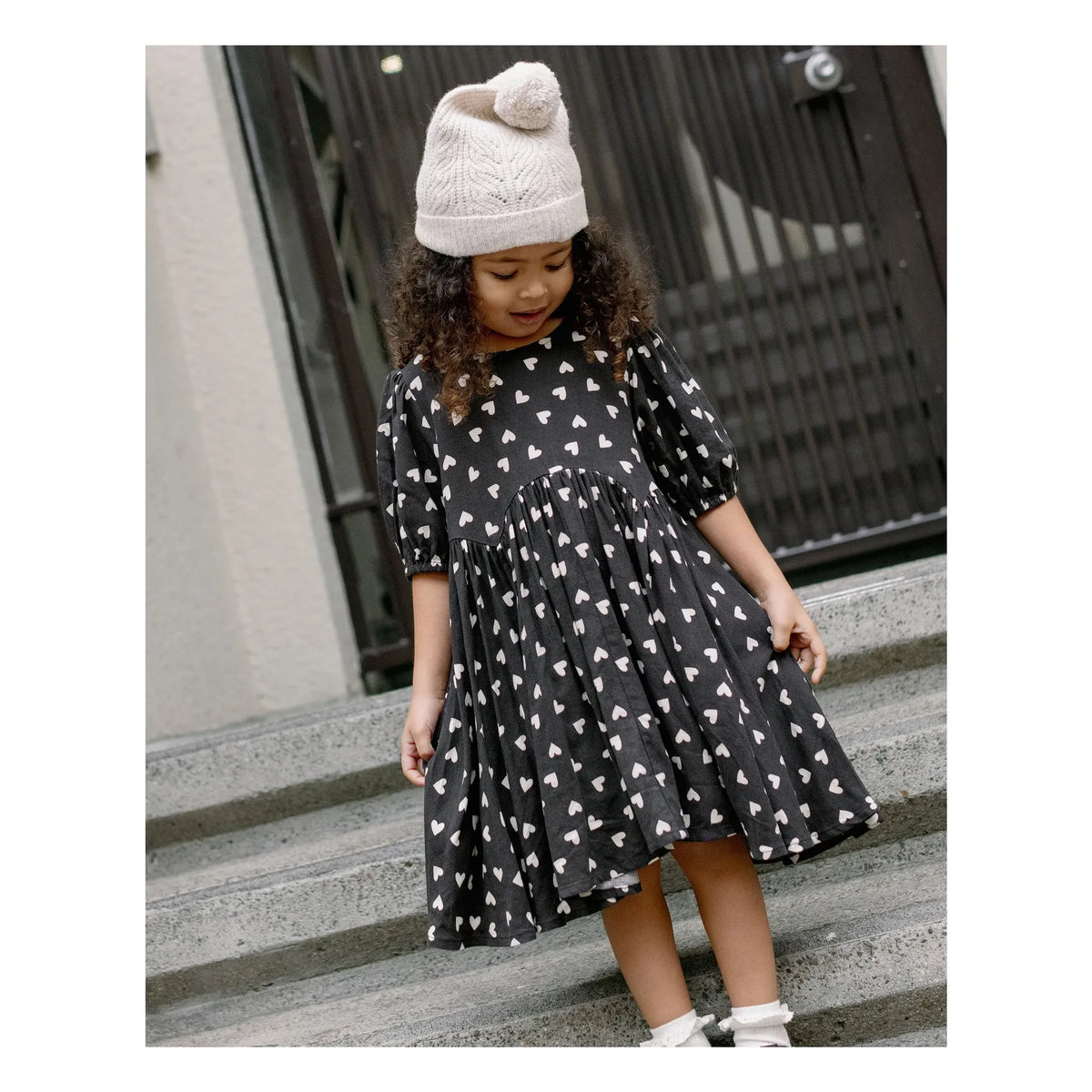 Rylee + Cru - Pink Hearts Dress | Black