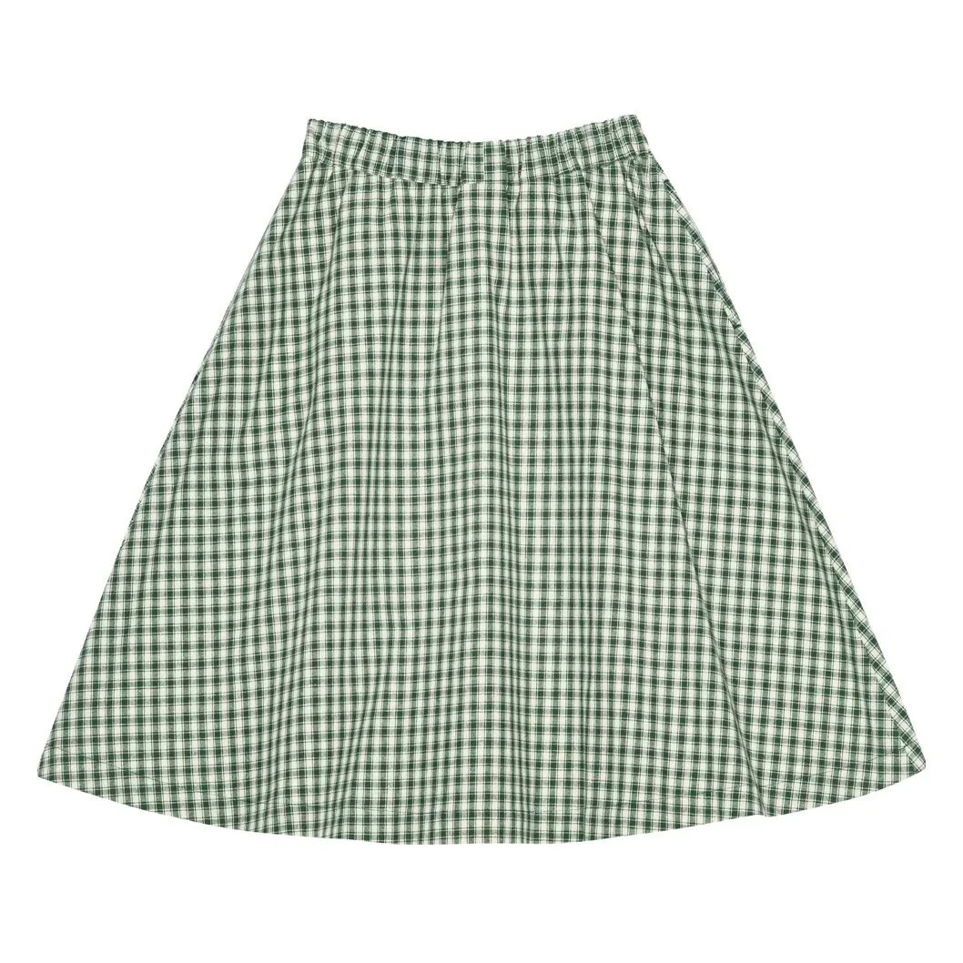 brunobruno nation - Gertrud Plaid Skirt, Organic Cotton | Green