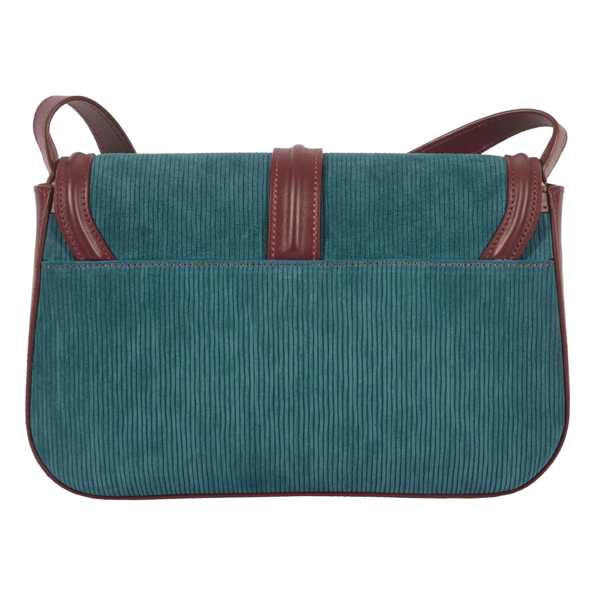 Maria de la Orden - Noah Velvet and Leather Bag | Petrol Blue