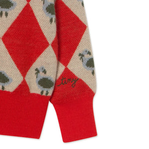 Tinycottons - Argyle Wool Sweater | Red