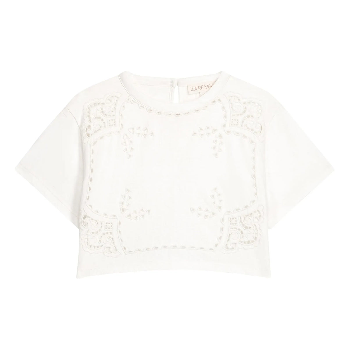 Louise Misha - Kalistee Openwork T-shirt Organic cotton | White