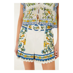 Farm Rio - Emily Floral Cotton Shorts | White