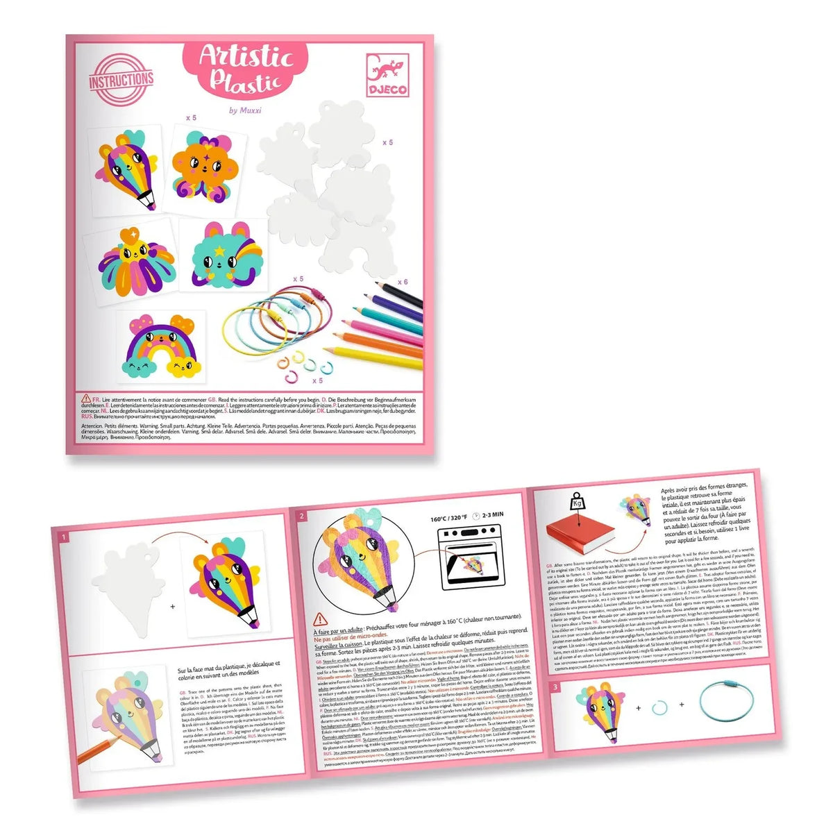 Djeco - Shrink Plastic Art - Kawaii Keyrings