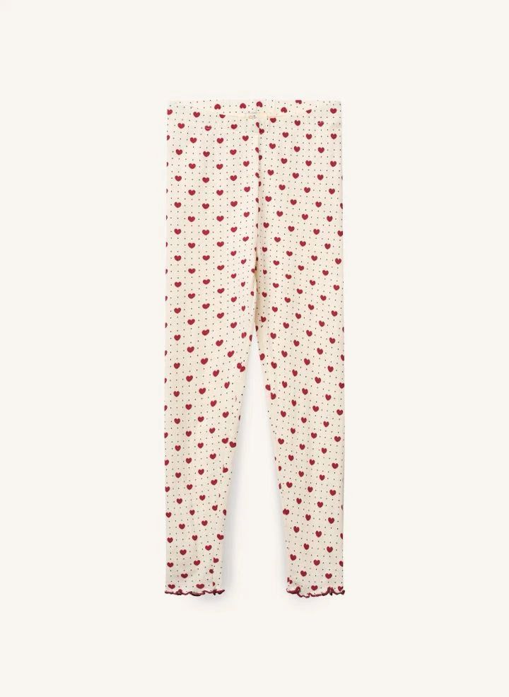 Copenhagen Colors - Heart-Print Crepe Leggings | Ecru