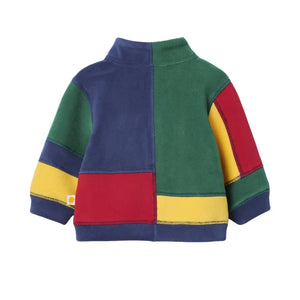 Goldie + Ace - Color Blocked Fleece Zippered Sweatshirt | Blue