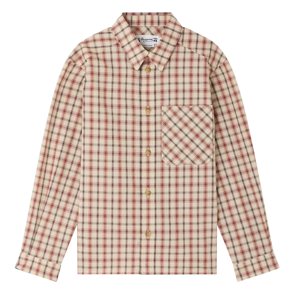 Bonpoint - Chemise Marceau Checked Organic Cotton | Beige