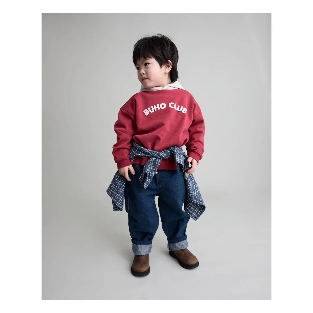 Búho - Baby checkered shirt | Navy Blue