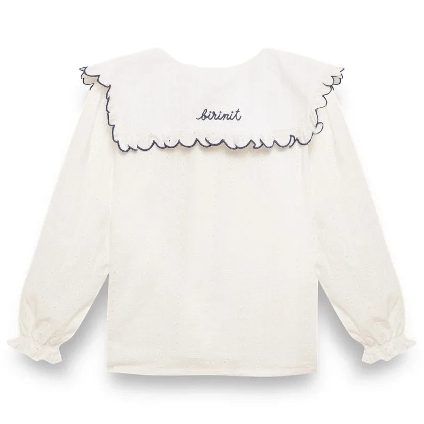 birinit - Rita Embroidered Organic Cotton Blouse | Ivory