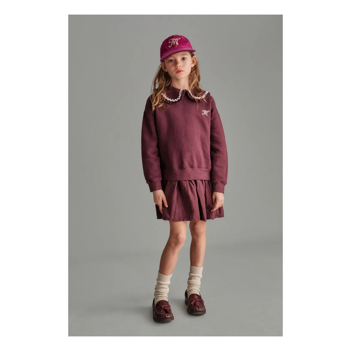 Mipounet - Luna Peter Pan Collar Dress | Aubergine