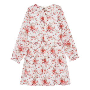 Tartine et Chocolat - Floral Ruffle Collar Dress | Pink