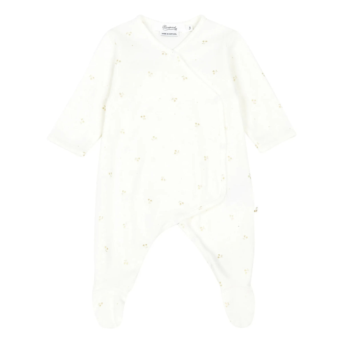 Bonpoint - Cherry Jersey Romper Pajamas | Gold