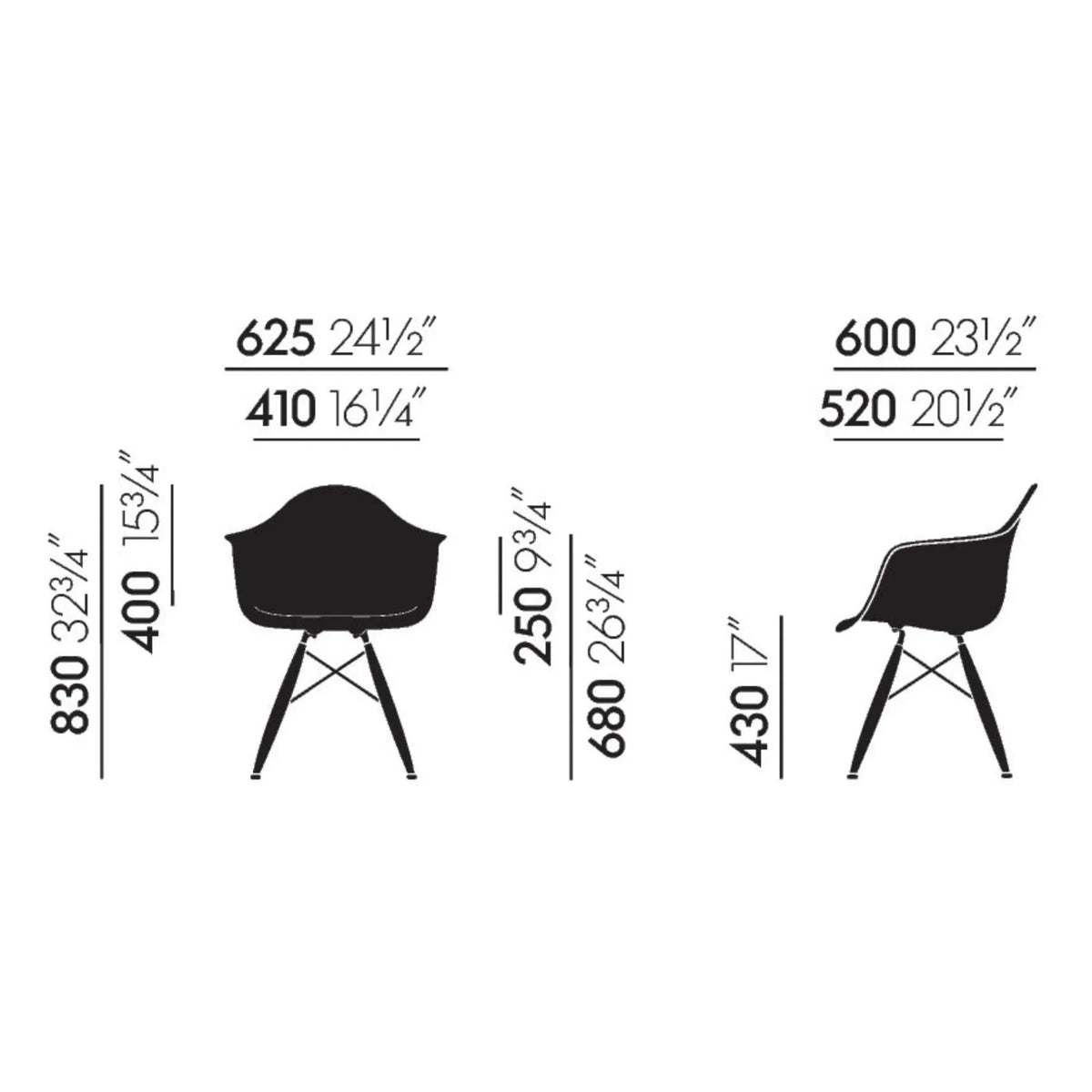 Vitra - DAW Chair - Beechwood Base - Charles & Ray Eames | White