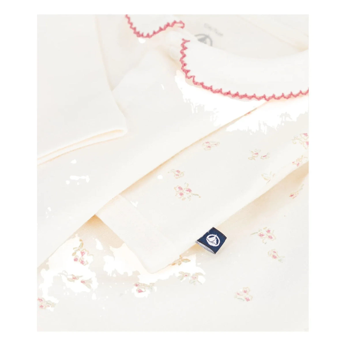 Petit Bateau - Organic Cotton Floral Bodysuit, Top and Pants Set | Ecru