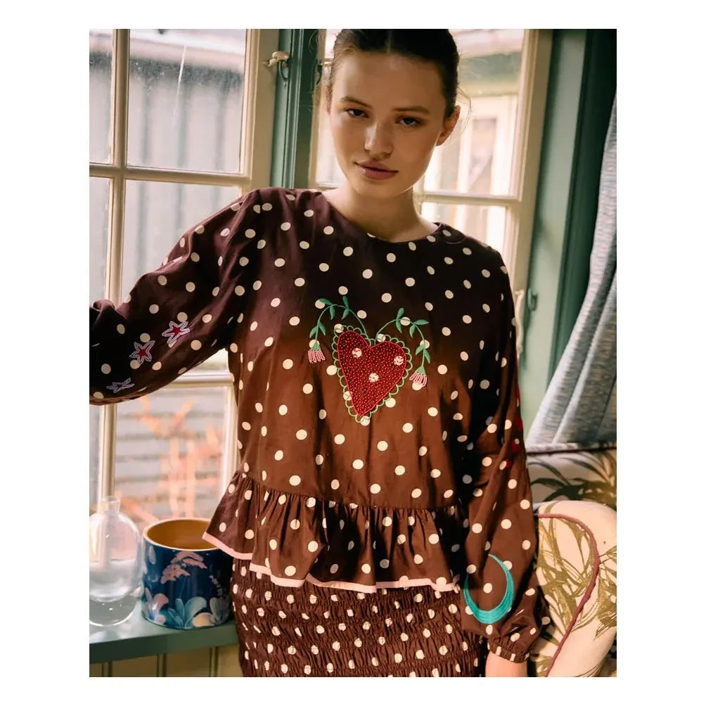 SISSEL EDELBO - Diana organic cotton blouse | Brown