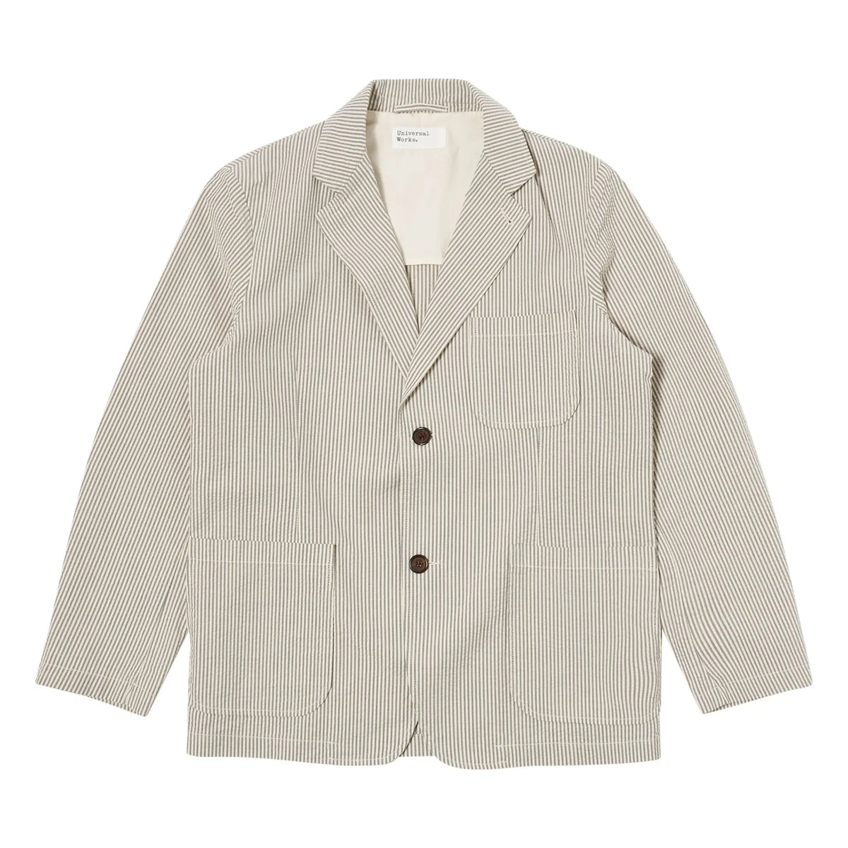 Universal Works - Striped Derby Jacket | Gray