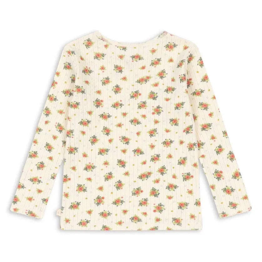 Konges Sløjd - Minnie Floral Pointelle T-Shirt, Organic Cotton | Cream