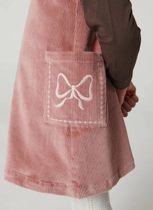 Copenhagen Colors - Organic Cotton Ribbed Velvet Embroidered Dress | Dusty Pink