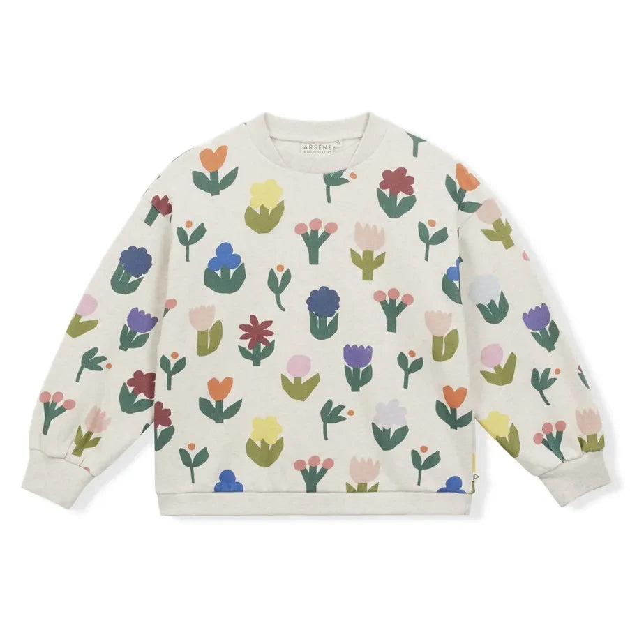 Arsène et Les Pipelettes - Organic Cotton Floral Sweatshirt | Green