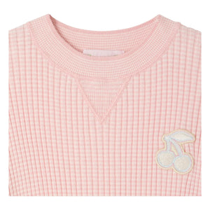 Bonpoint - Melie Organic Cotton Short Sleeve Sweater | Pink