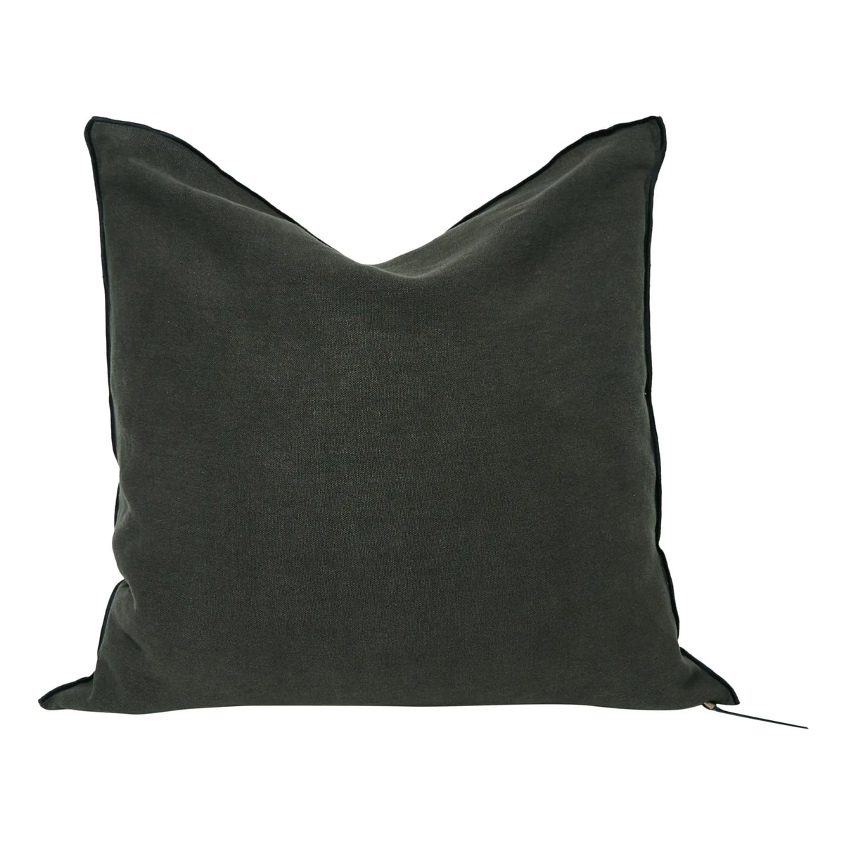 Maison de Vacances - Vice Versa Black Striped Stone Washed Linen Pillow | Asphalt