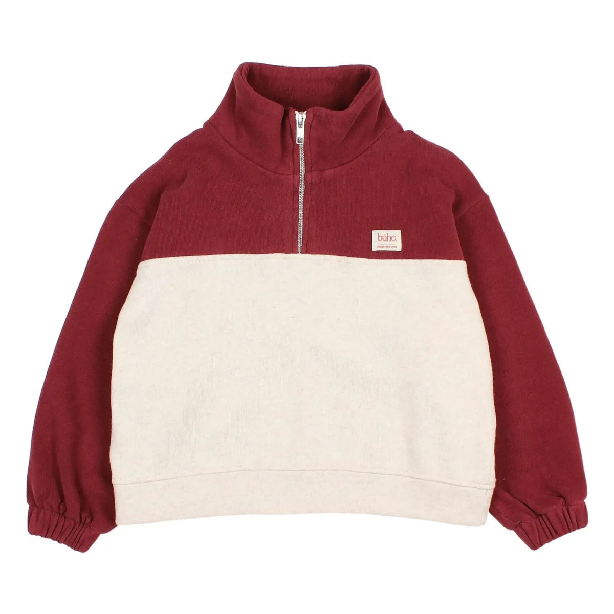 Búho - Two-tone trucker collar sweatshirt | Burgundy