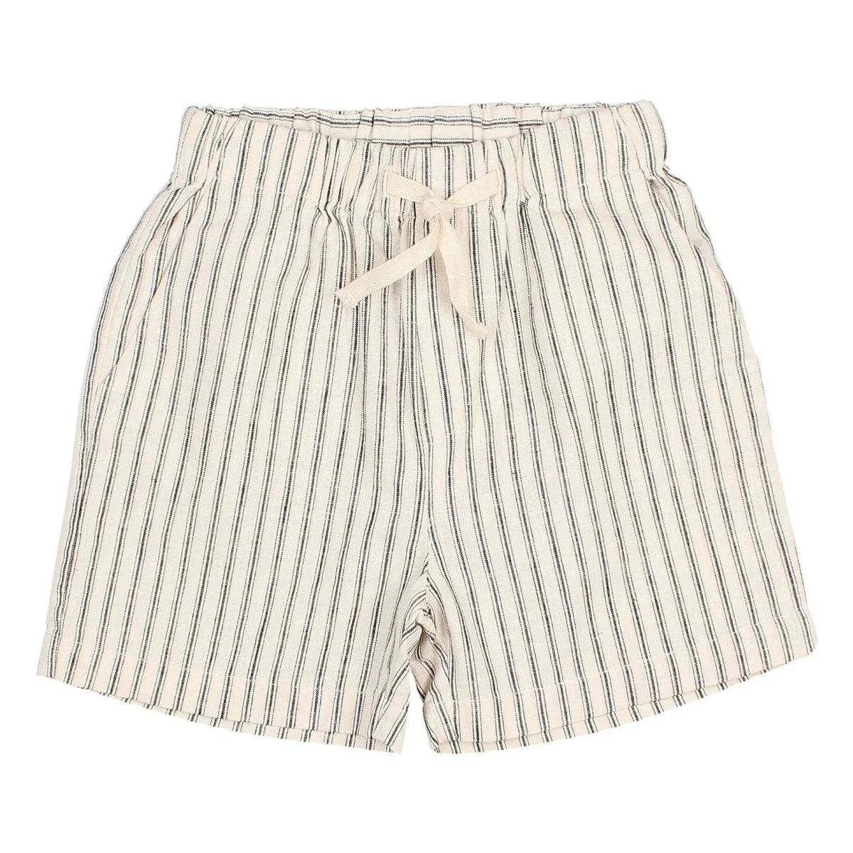Búho - Striped Linen Bermuda Shorts | Ecru