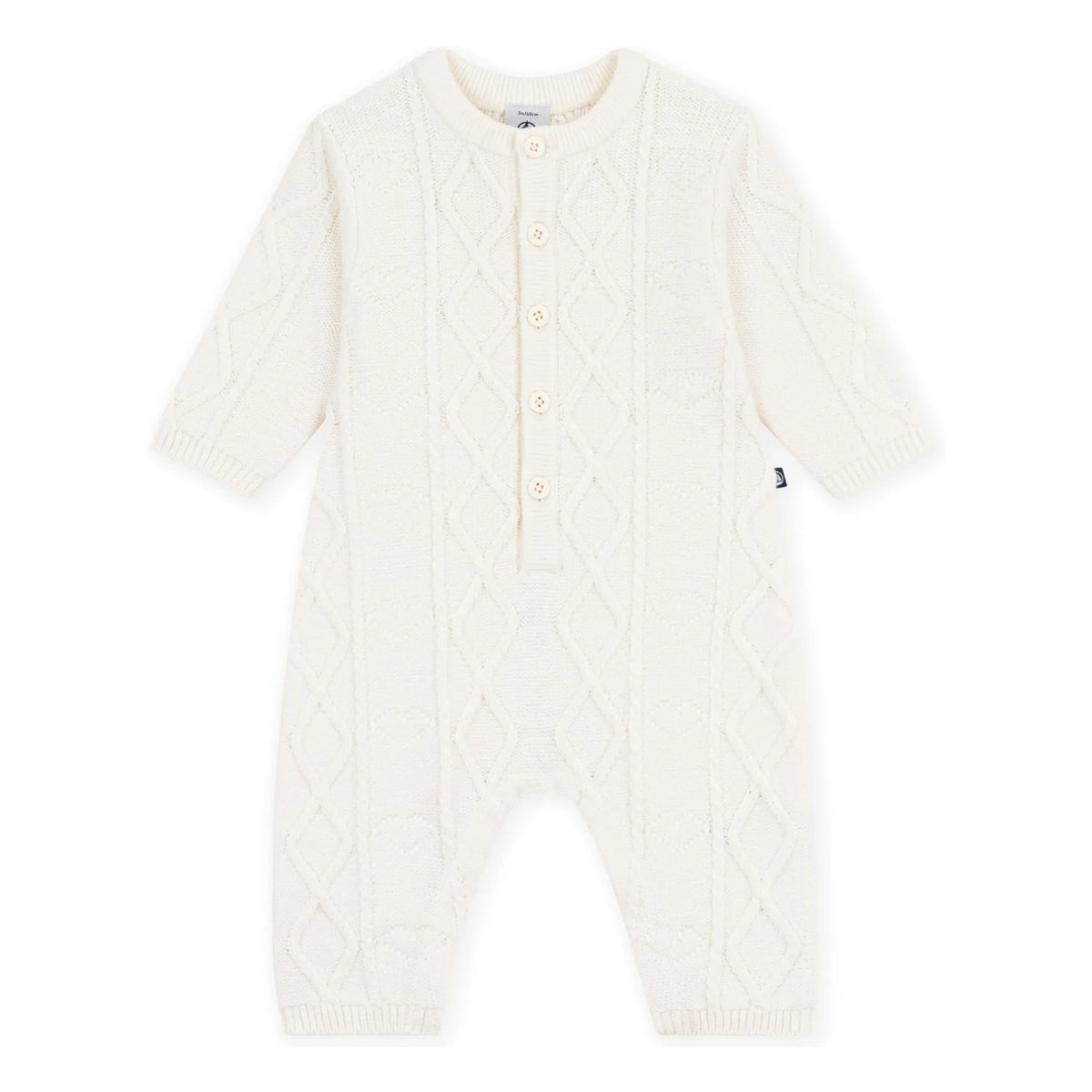 Petit Bateau - Wool Twisted Knitted Overall | White