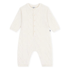 Petit Bateau - Wool Twisted Knitted Overall | White