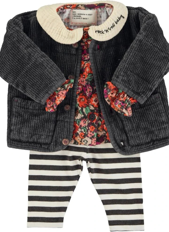 Piupiuchick - Claudine Collar Floral Blouse | Black