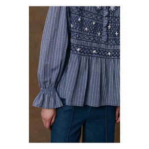 Louise Misha - Ileana Organic Cotton Blouse | Indigo