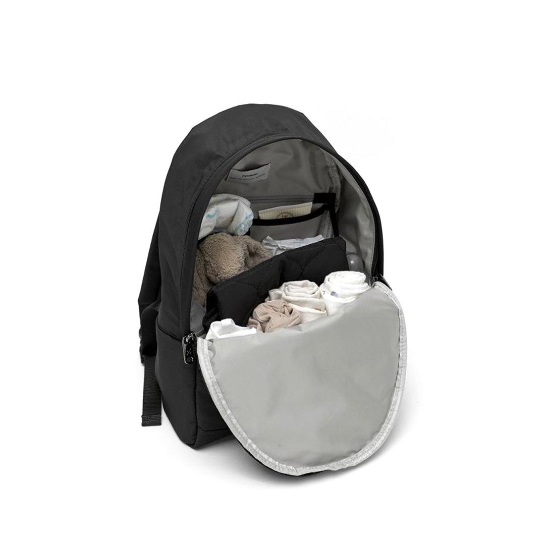 Finnson Inge Eco Changing Backpack With Changing Mat - Black-Changing Bags-Black- | Natural Baby Shower