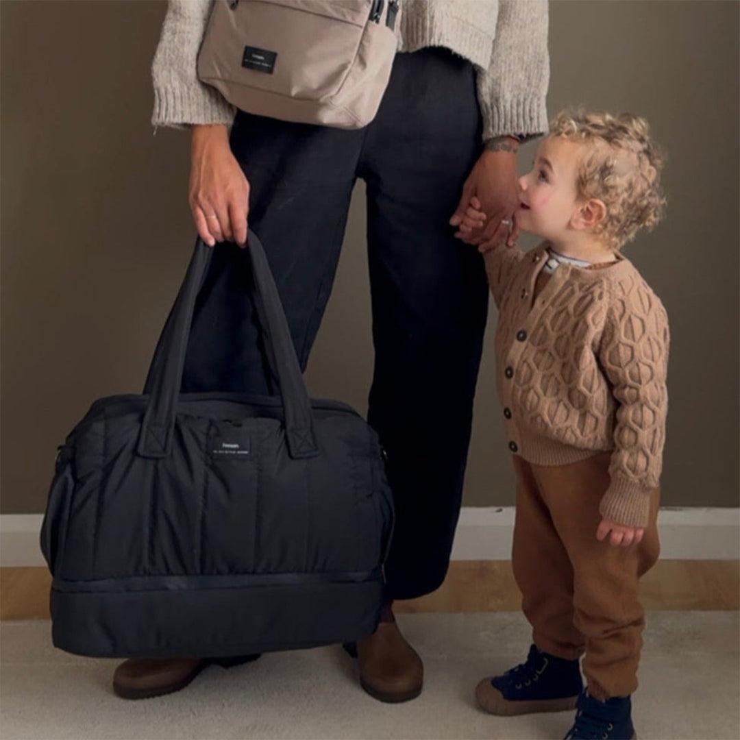 Finnson Innes Eco Holdall Changing Bag With Changing Mat - Black-Changing Bags-Black- | Natural Baby Shower